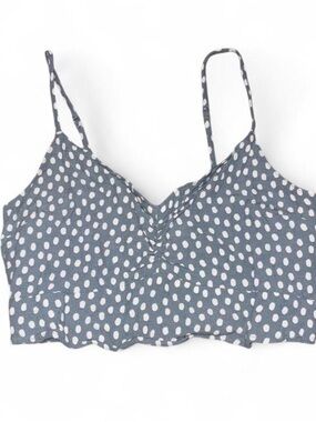 Abercrombie & Fitch Blue Polka Dot Cropped Cami